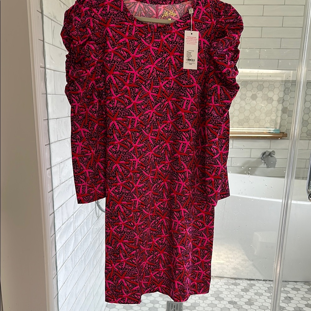 Lilly Pulitzer Vibrant Pink and Purple Midi Dress